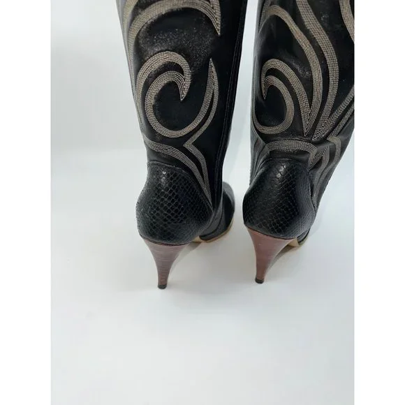 Vintage 70's Jeenz Boots Capezio Black Leather Size 6.5 - Picture 5 of 8